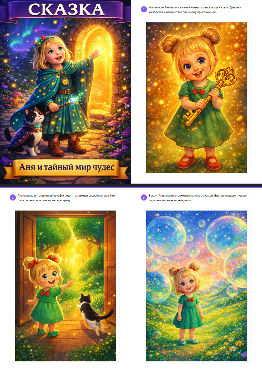 Пример книги-сказки «Аня и тайный мир чудес»