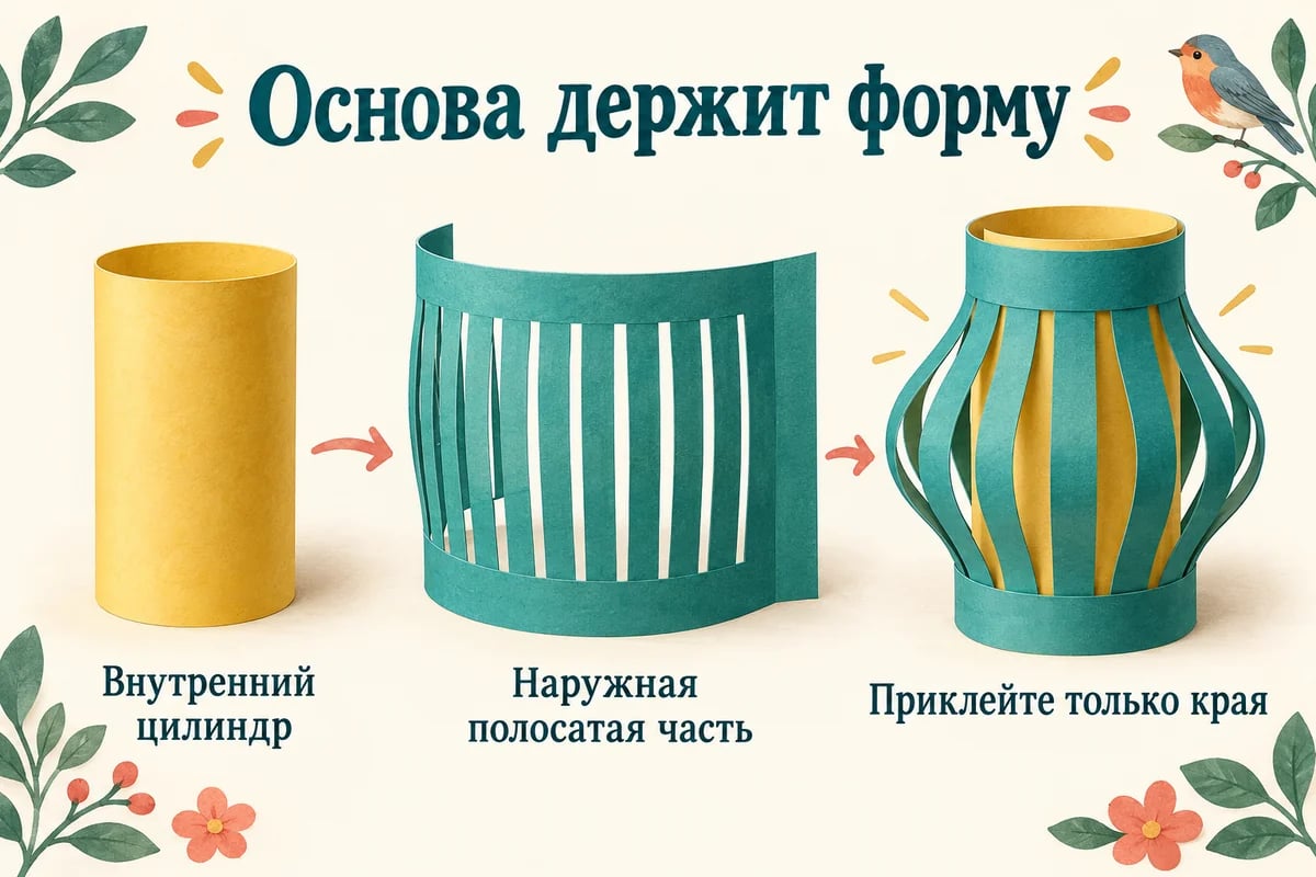 Наружная прорезанная деталь вокруг гладкой внутренней основы