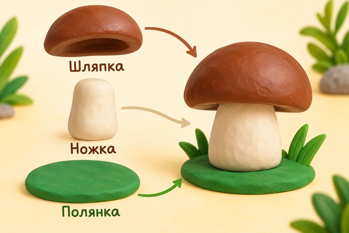Карта трёх основных деталей гриба
