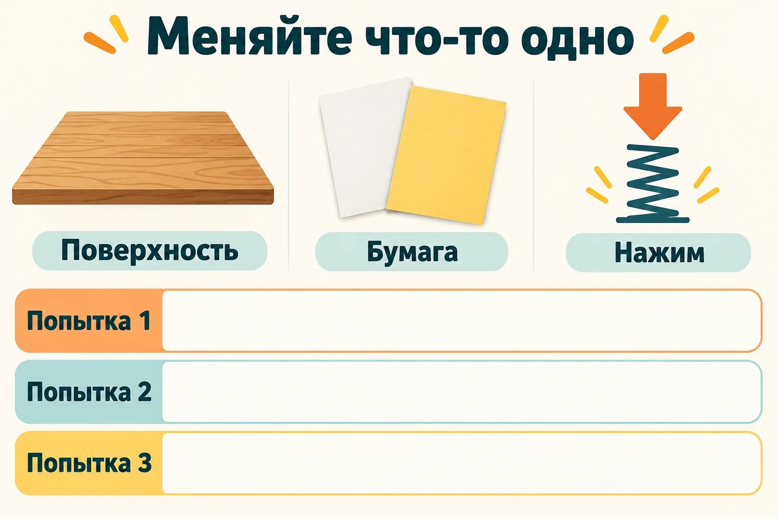 Поверхность, бумага и нажим: памятка для трёх пробных запусков
