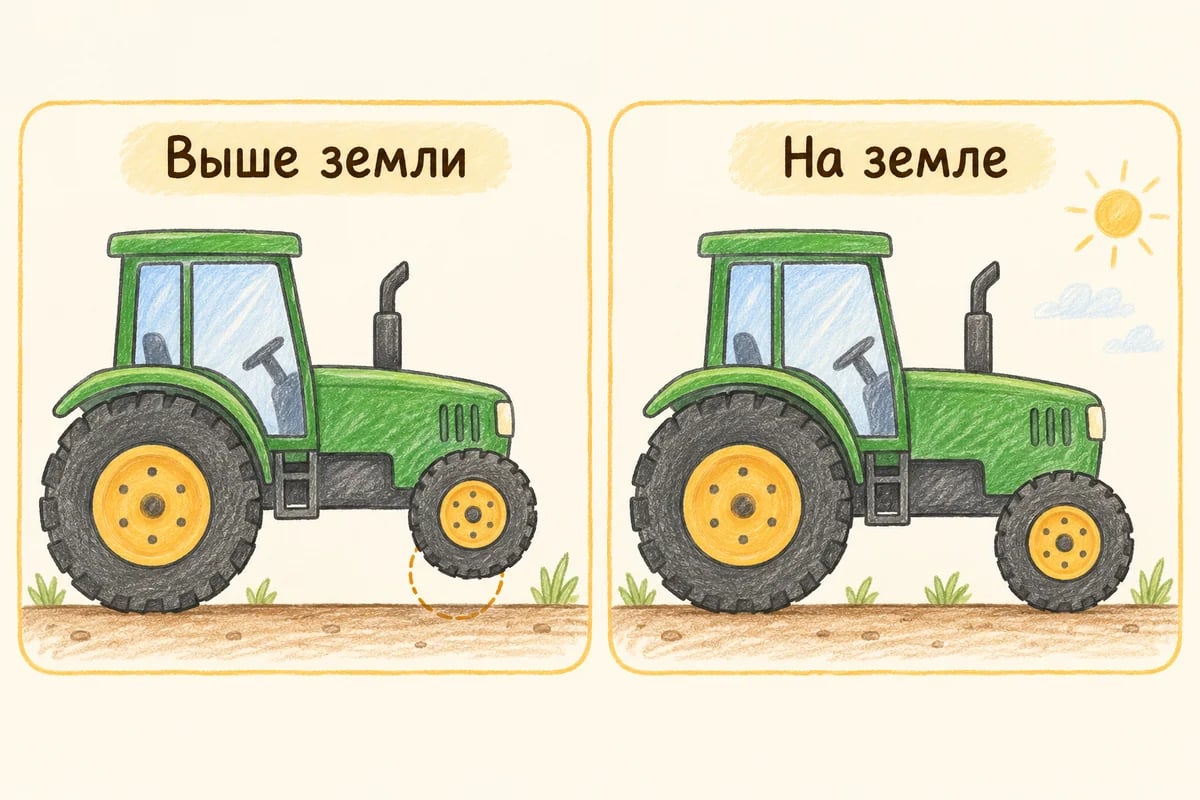 Исправление положения маленького колеса на общей линии земли