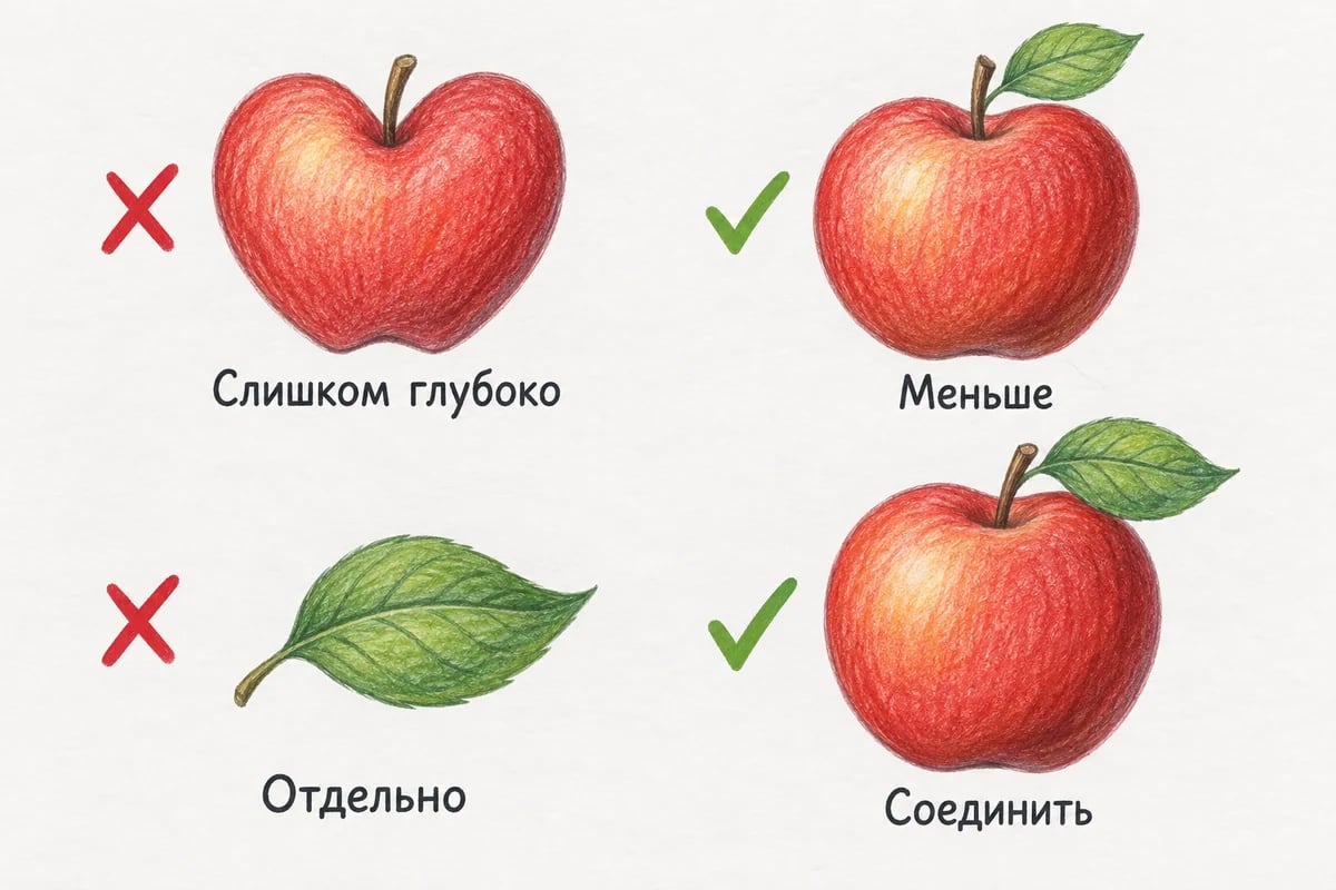 Исправление выемки и соединения листа