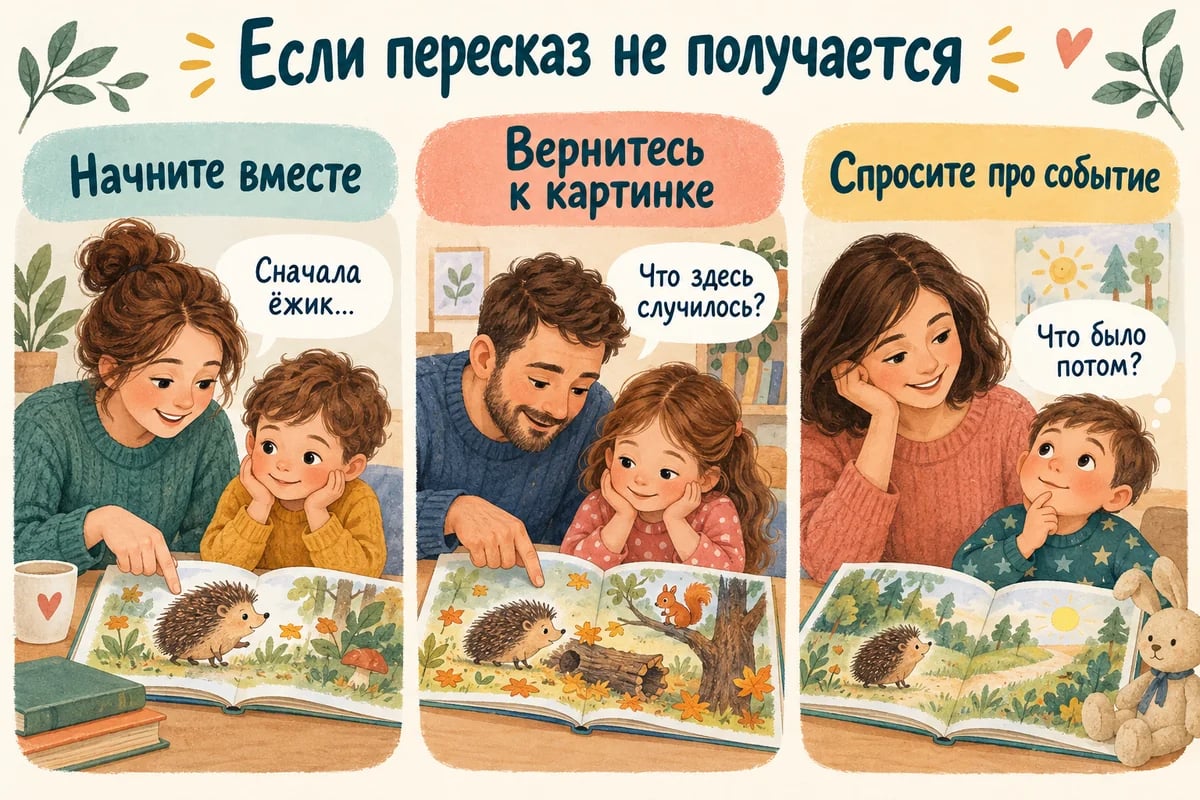 Три способа помочь ребёнку начать пересказ