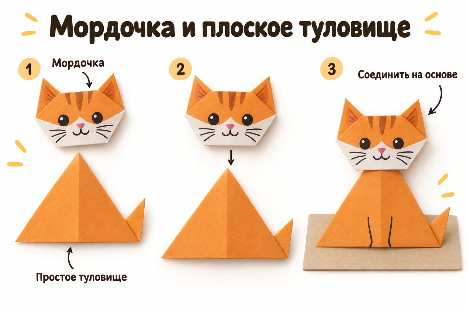 Мордочка и плоское туловище. Мордочка; Простое туловище; Соединить на основе.