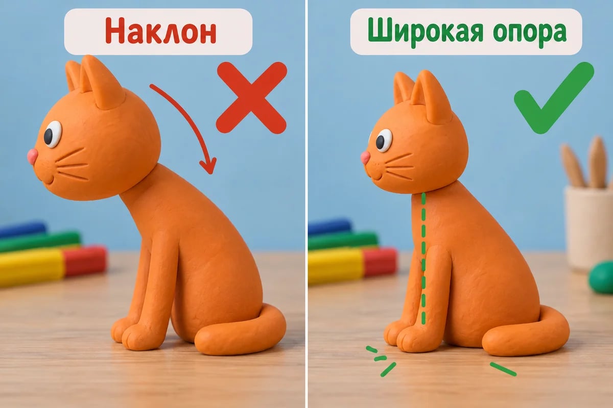 Тяжёлая вынесенная голова кота и более устойчивая сборка