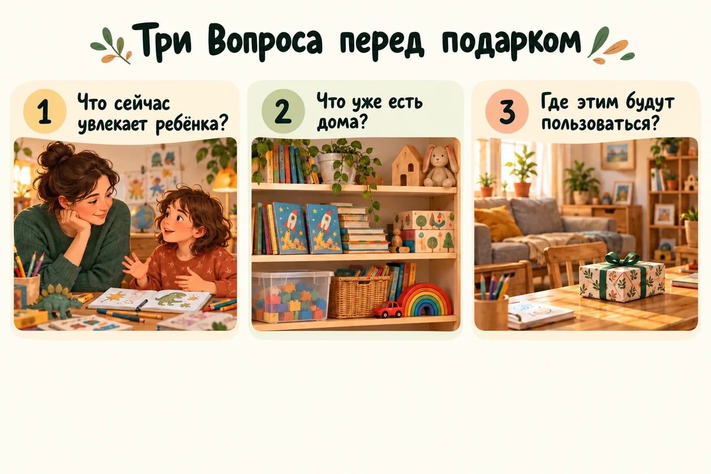 Три вопроса родителям перед выбором подарка крестнику