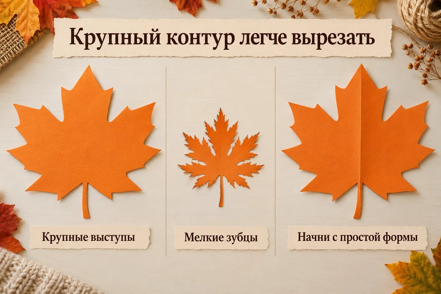 Выбор ширины параллельных складок для бумажного кленового листа
