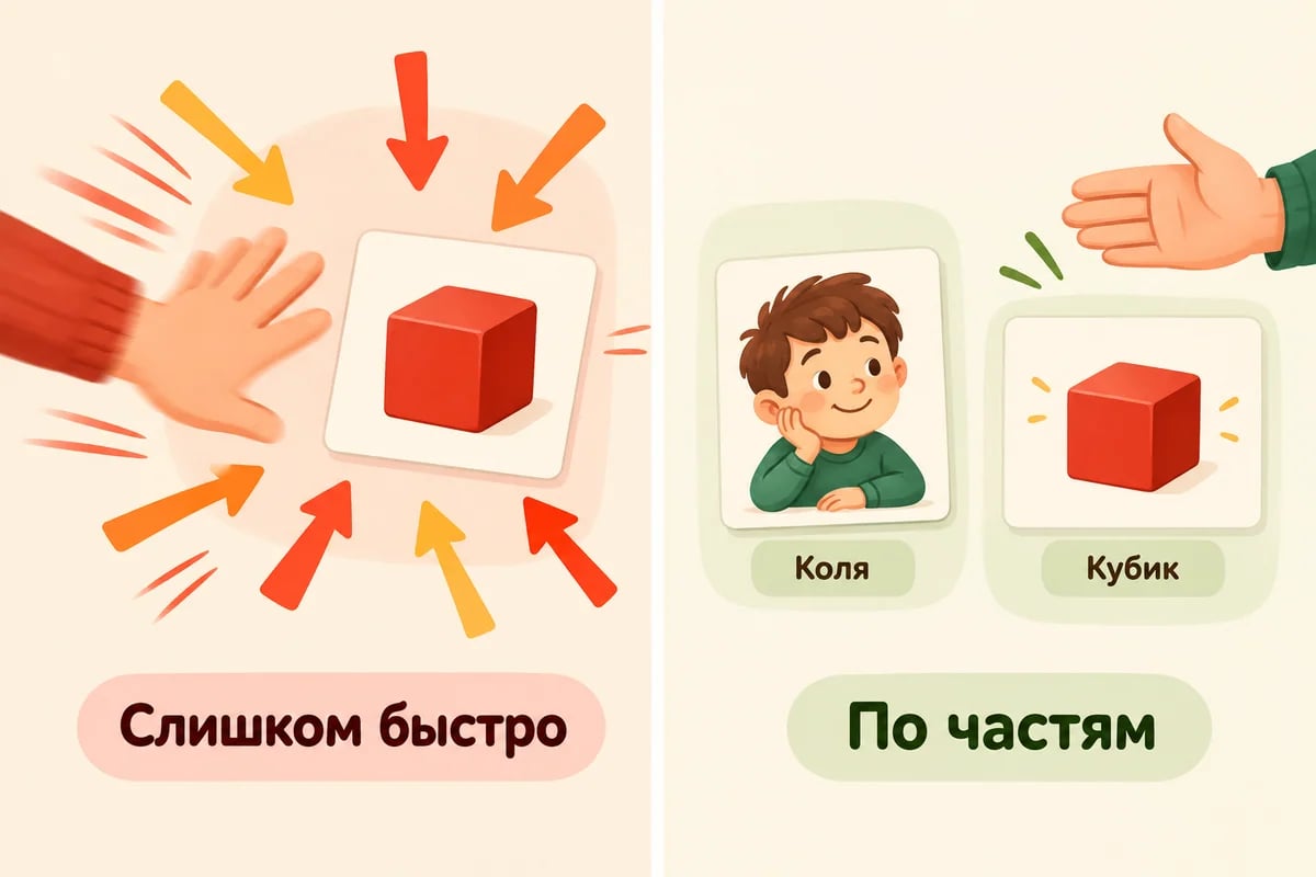 Замена спешки повторением по частям