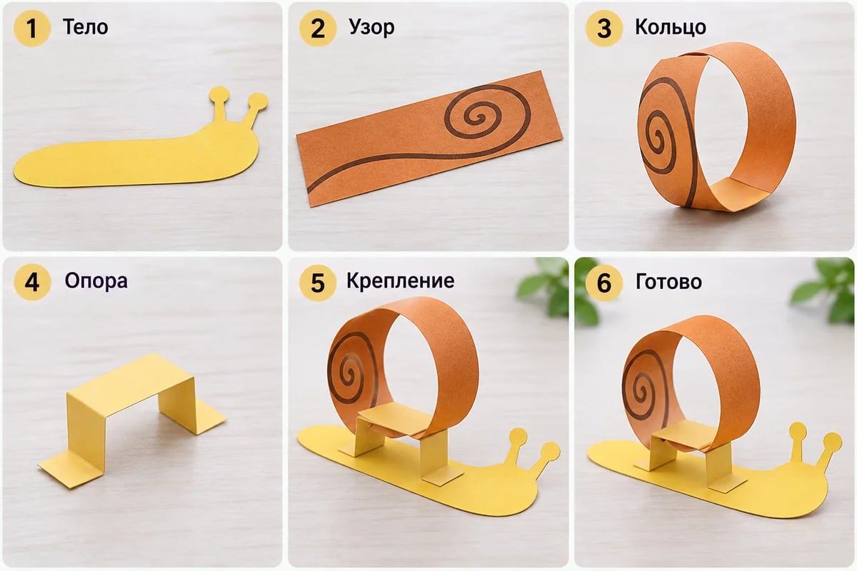 Последовательность: тело, узор, кольцо, опора, крепление, готово
